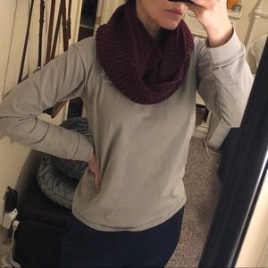 REI burgundy infinity scarf